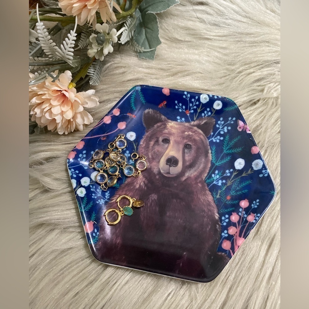 Emily Reid Art hexagon trinket Dish by Greenbox 5” X 6”